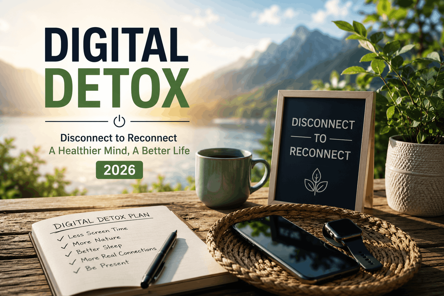 Person enjoying a digital detox by relaxing outdoors without using a smartphone in 2026